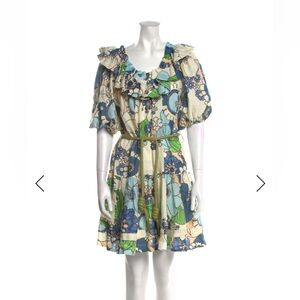 Alemais Floral Ruffle Dress with Belt